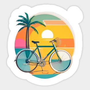 artwork of t-shirt graphic design of miami beach Sticker